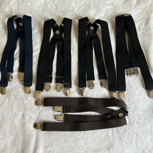 CTM® Men's Terry Casual Elastic with Anti Slip Pin Clip 1.5” SET OF 5